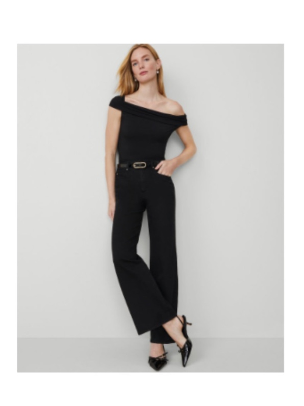 Ann Taylor Perfect Wide Leg Jean in Black Size 18